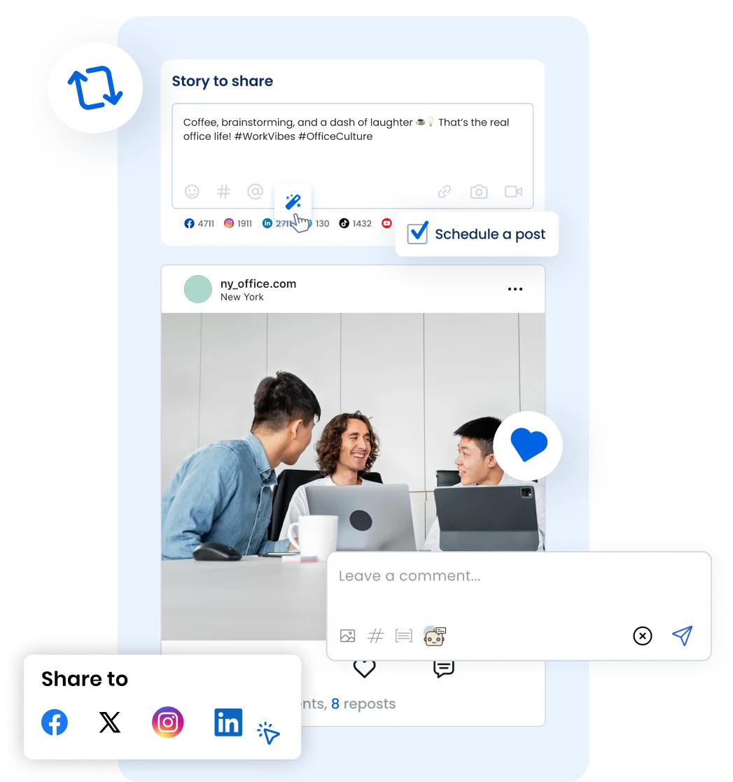 Multiple ways for your employees to engage with your content